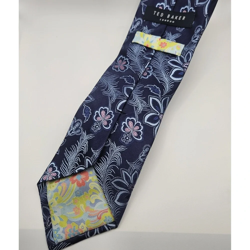 Lot Of 3 Ted Baker Silk Ties‎ Floral Paisley Vibrant